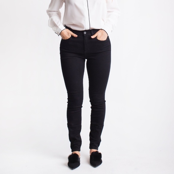 Black High Rise Skinny Jeans - Picture 2 of 6